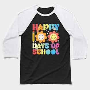 Happy 100 Days Of School Retro Groovy Teacher Student Baseball T-Shirt